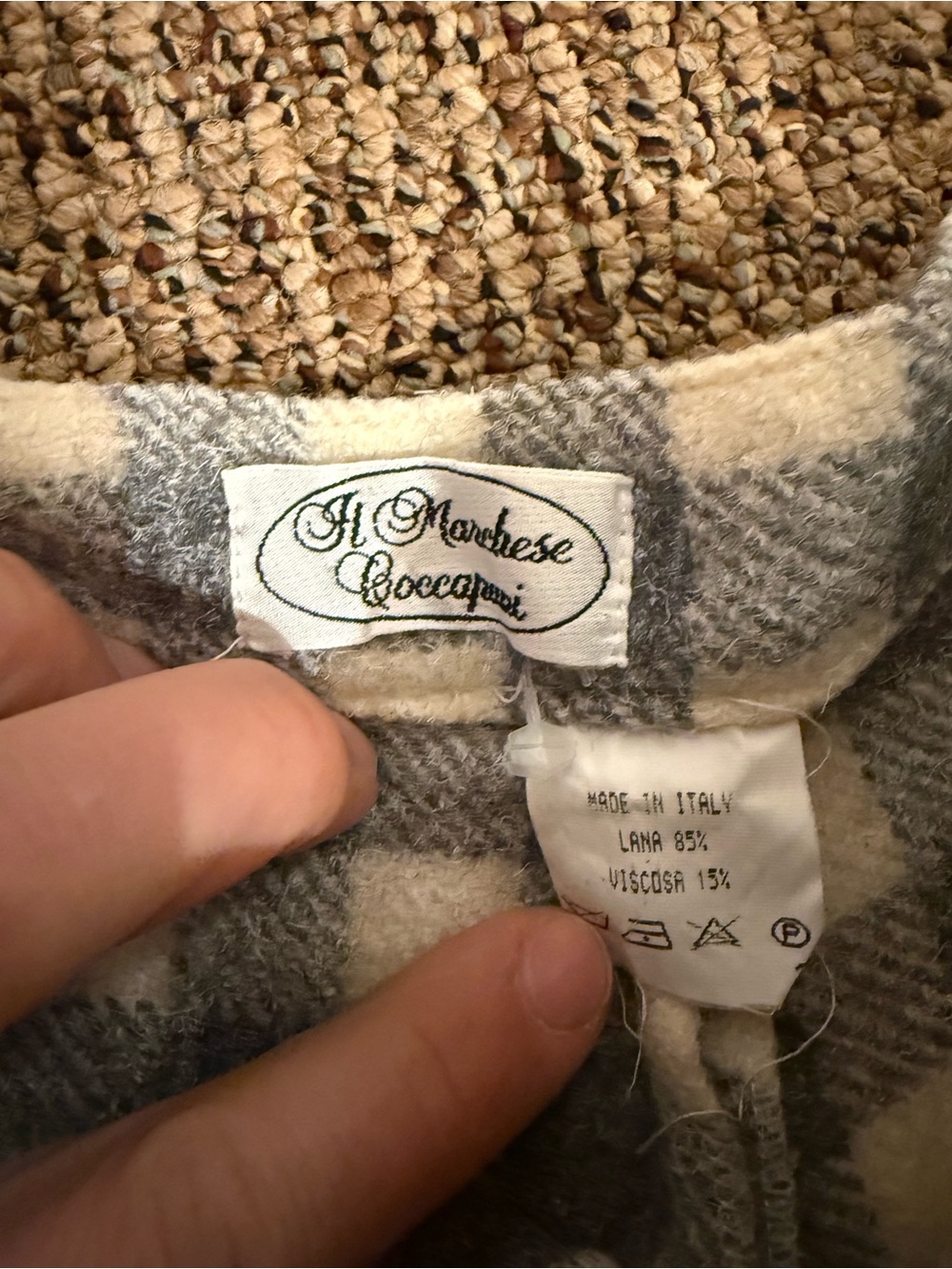 Women’s Wool Blend Dress Pants in Gray and Cream